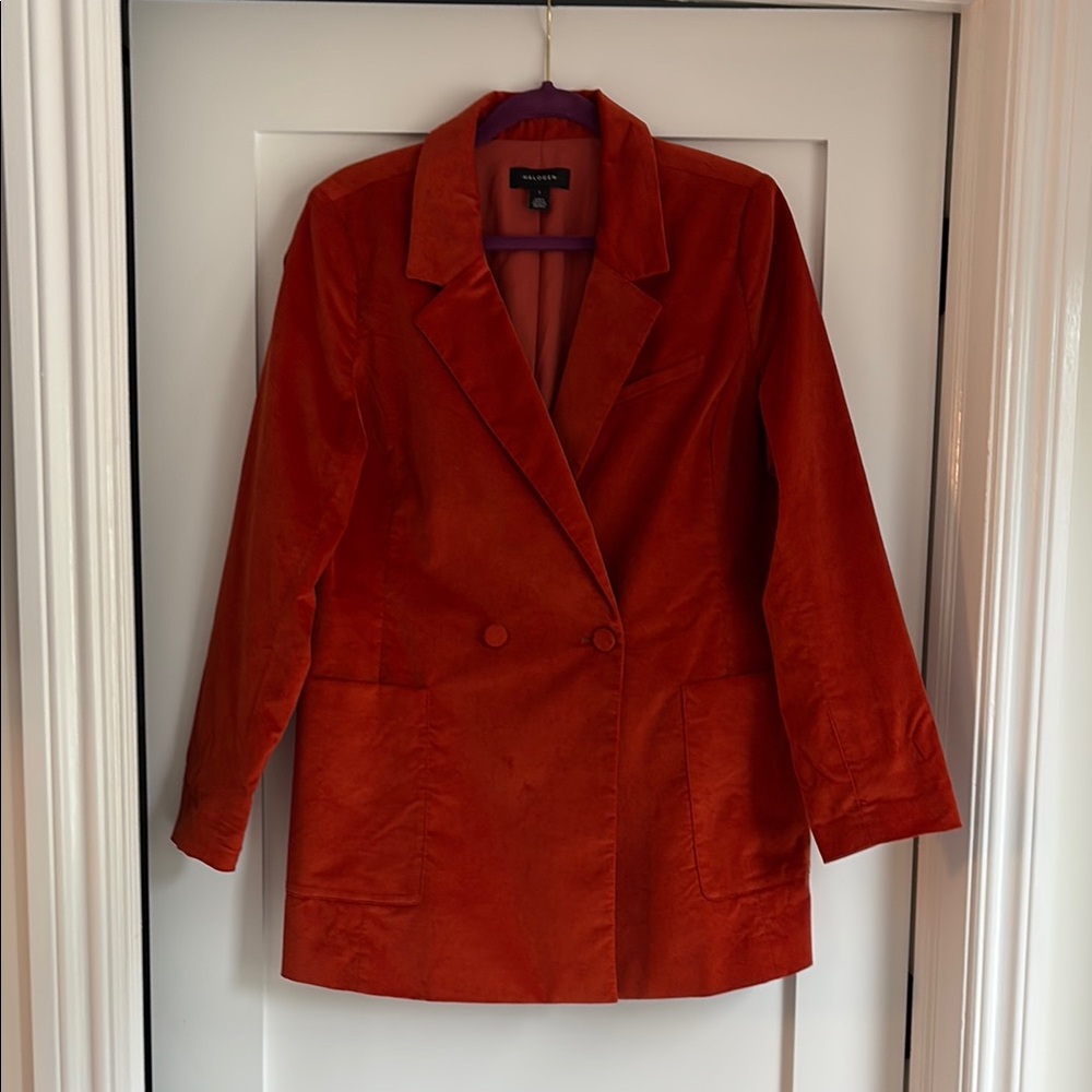 Halogen Red and Orange Blazer with Relaxed Fit